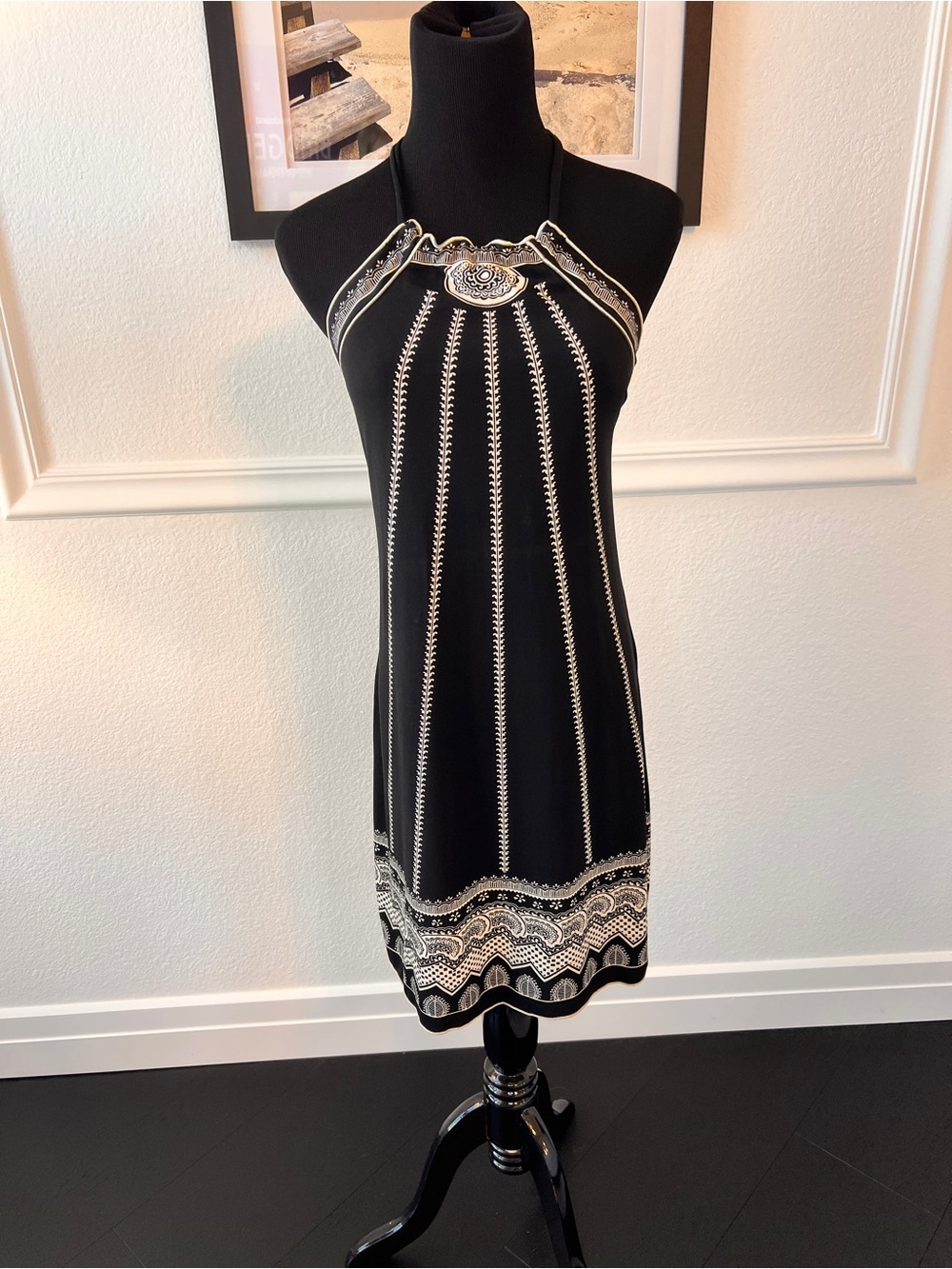 Black Halter Shift Dress